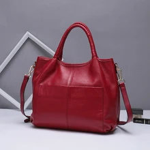 Женские сумки из натуральной кожи, Женская Роскошная модная большая сумка-тоут, сумки на плечо, сумка-мешок через плечо Bolsos Mujer