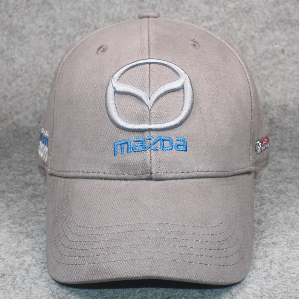 Mazda Zoom Zoom Snapback Cotton Cap 3D Embroidery MAZDASPEED PERFORMANCE With Rear Adjustable Silver Metal Buckle Solid Grey Color