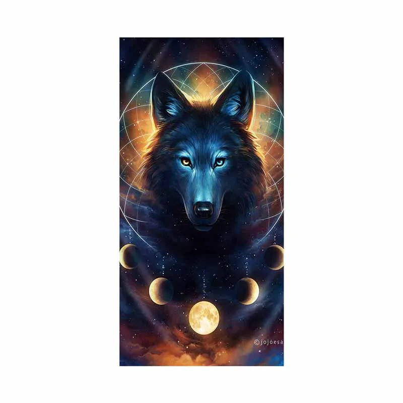 

Summer Personalized Animals Moon Wolf Beach Towel Psychedelic Wolf Large Bath Towel Microfiber Big Pool Towels For Adults Gifts