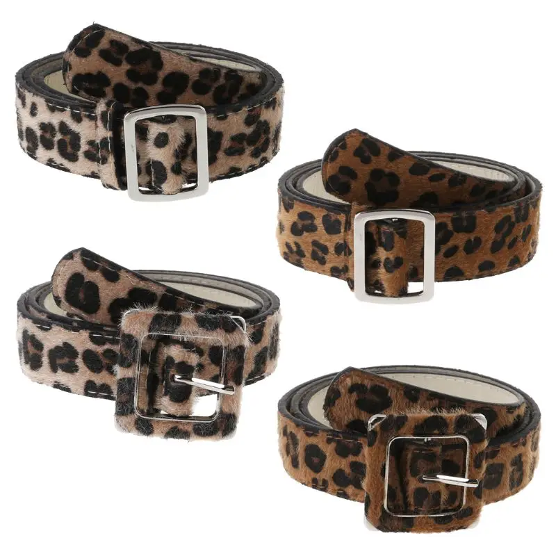 

Waist Belt Leopard Square Buckle Women Universal Casual Jeans Pants Clothing Decoration Fashion Adjustable 2.8/3.3cm Wide Belts