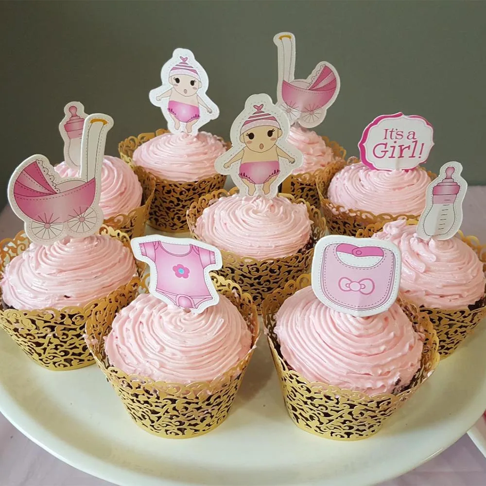 18/20 штук Baby Shower декор для капкейка-мальчиков и девочек это для мальчиков и девочек розового и синего цвета торт выбирает Пол раскрыть Babyshower вечерние поставки