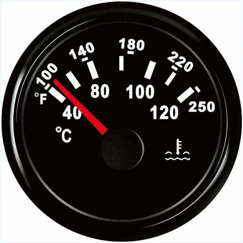 1pc Water Temp Gauges 52mm Water Temperature Meters 9 32v Fit for Auto Vessel Agricultural Machinery