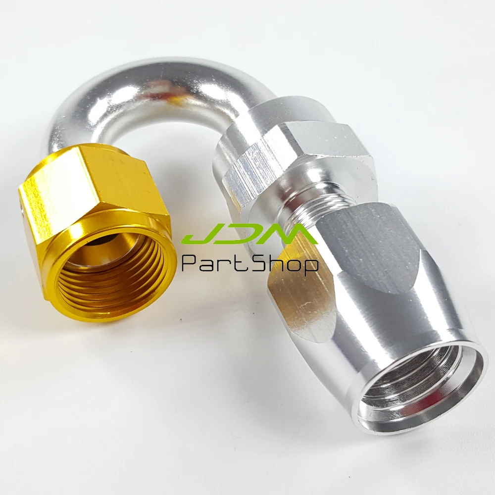 High Performance Aluminum AN8 8AN Fitting 180 Degree Swivel Oil Fuel