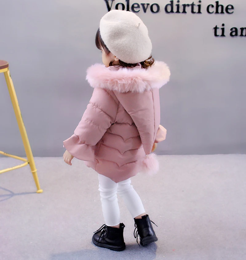 KEAIYOUHUO/новые зимние пальто для девочек куртки с капюшоном для детей хлопковые пальто для маленьких девочек Детская верхняя одежда с длинными рукавами