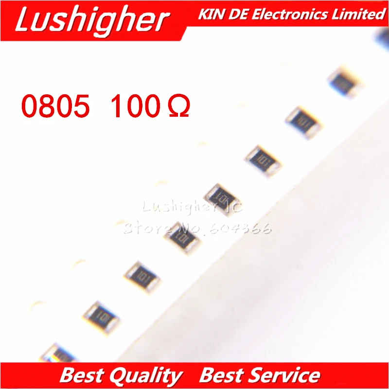 100 шт. 0805 SMD резистор 5% 100R Ом 101 100ом | Электронные компоненты и принадлежности