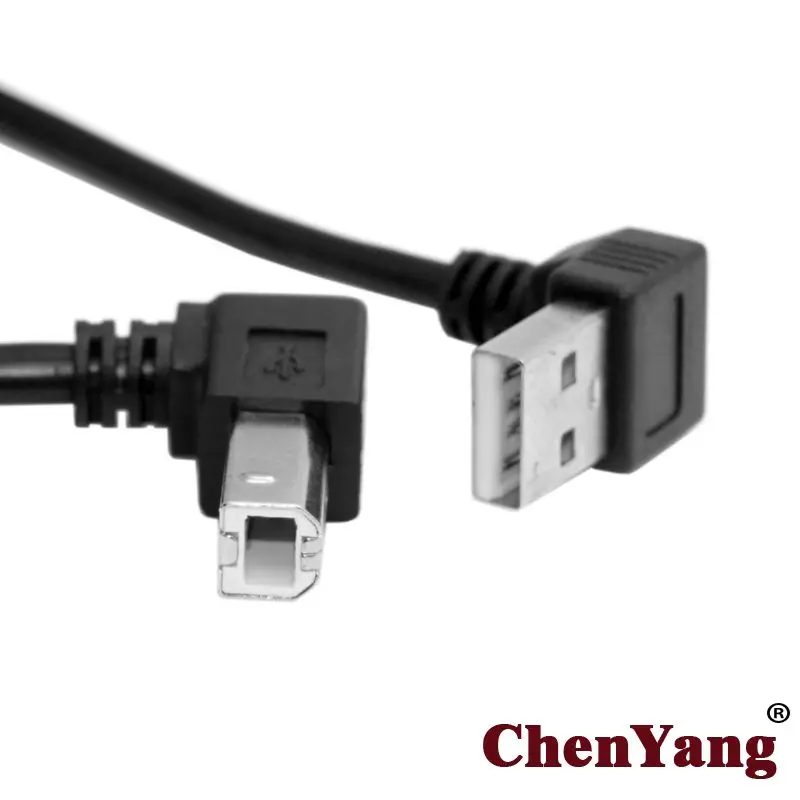 

Chenyang -Cable CY Down Angled USB 2.0 A Male to B Male Up Angled 90 Degree Printer Scanner HDD Cable 35cm