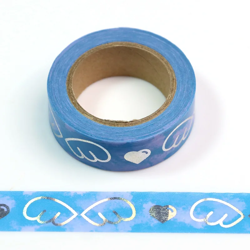 

NEW 1 PC angel wing silver foil washi tape Kawaii DIY Scrapbooking Tools Masking Tape