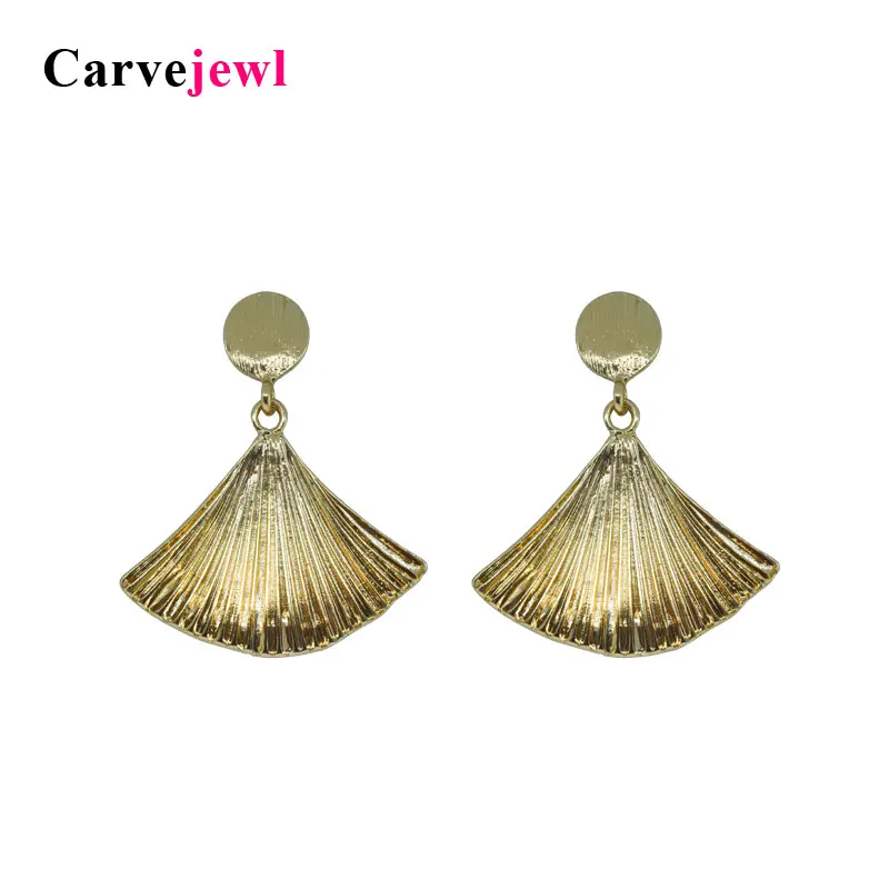 

Carvejewl post earrings ginkgo leaf round dangle earrings for women jewelry girl gift new fashion korean earrings 2019 spring