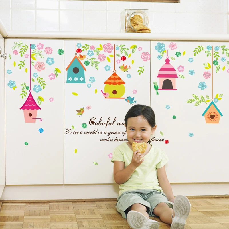 Bird House Cartoon Living Room Bedroom Removable Self-adhesive Window Kitchen Wall Stickers Decal Decor Art Poster Wall Murals Bird House Cartoon Living Room Bedroom Removable Self-adhesive Window Kitchen Wall Stickers Decal Decor Art Poster Wall Murals