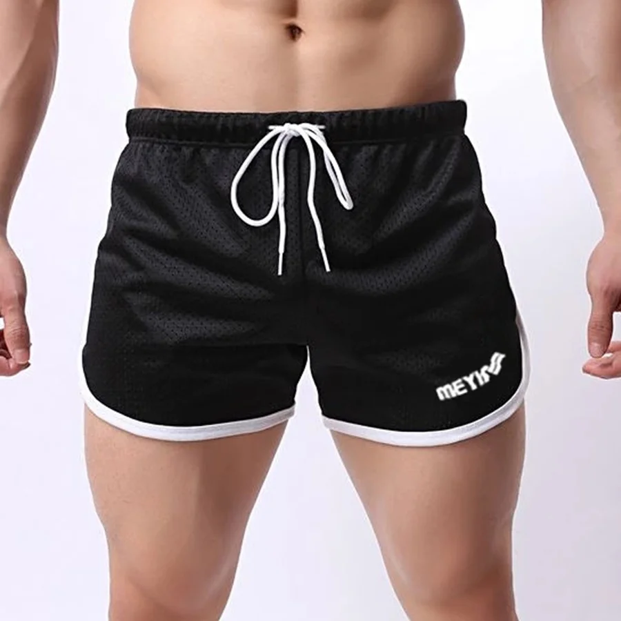 Для мужчин Бодибилдинг сетчатые шорты бодибилдинг повседневное дышащая Спортивная пляжная упражнения шорты для бега