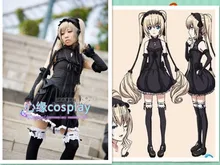 2015 Hot Anime El Qwaser de Estigmas seikon no Qwaser partido Lolita Negro Vestido de Cosplay Cualquie Tamaño Ropa de Mujer NUEVA