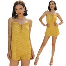 2019 Floral Printed Summer Lace Up Ruffles Playsuits Women Jumpsuit Short Beach Holiday Loose Playsuit Sexy Rompers Overalls New 2019 Floral Printed Summer Lace Up Ruffles Playsuits Women Jumpsuit Short Beach Holiday Loose Playsuit Sexy Rompers Overalls New