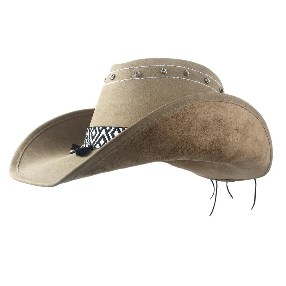 Новая зимняя шапка модная кожаная шляпа для мужчин и женщин кожаная лента большая шляпа с полями Fedora
