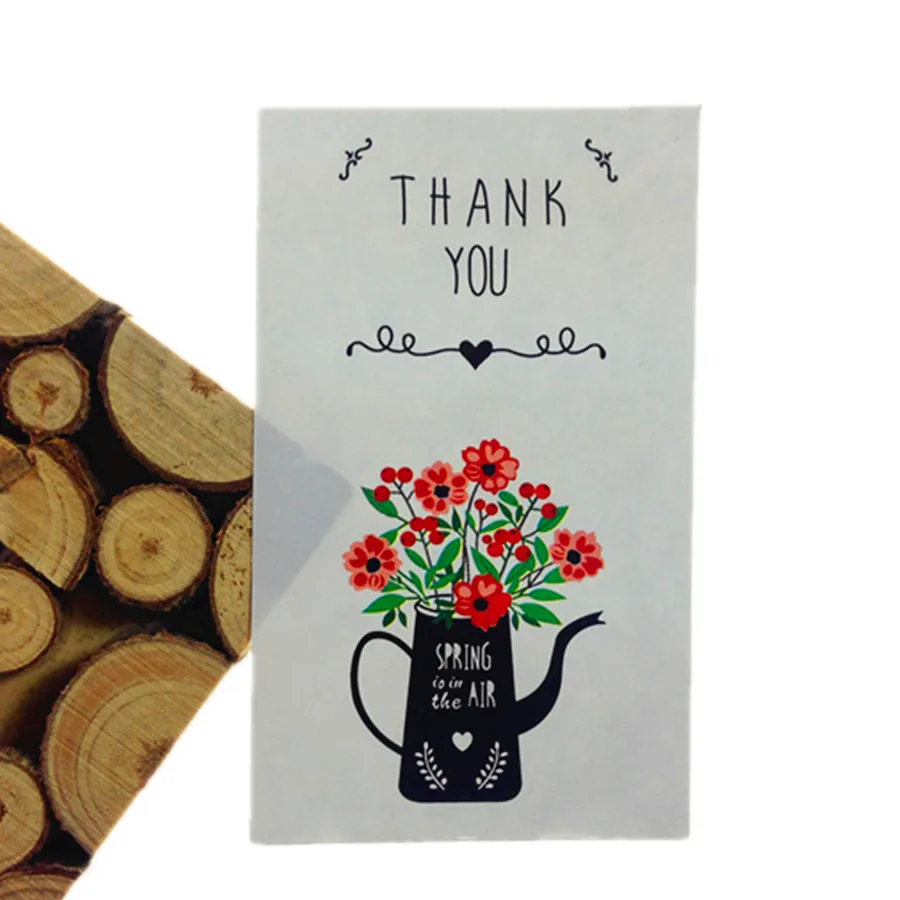 

60pcs/lot Vintage beautiful Flower vase Thank You seal label for baking handmade products DIY Package Decoration label stickers