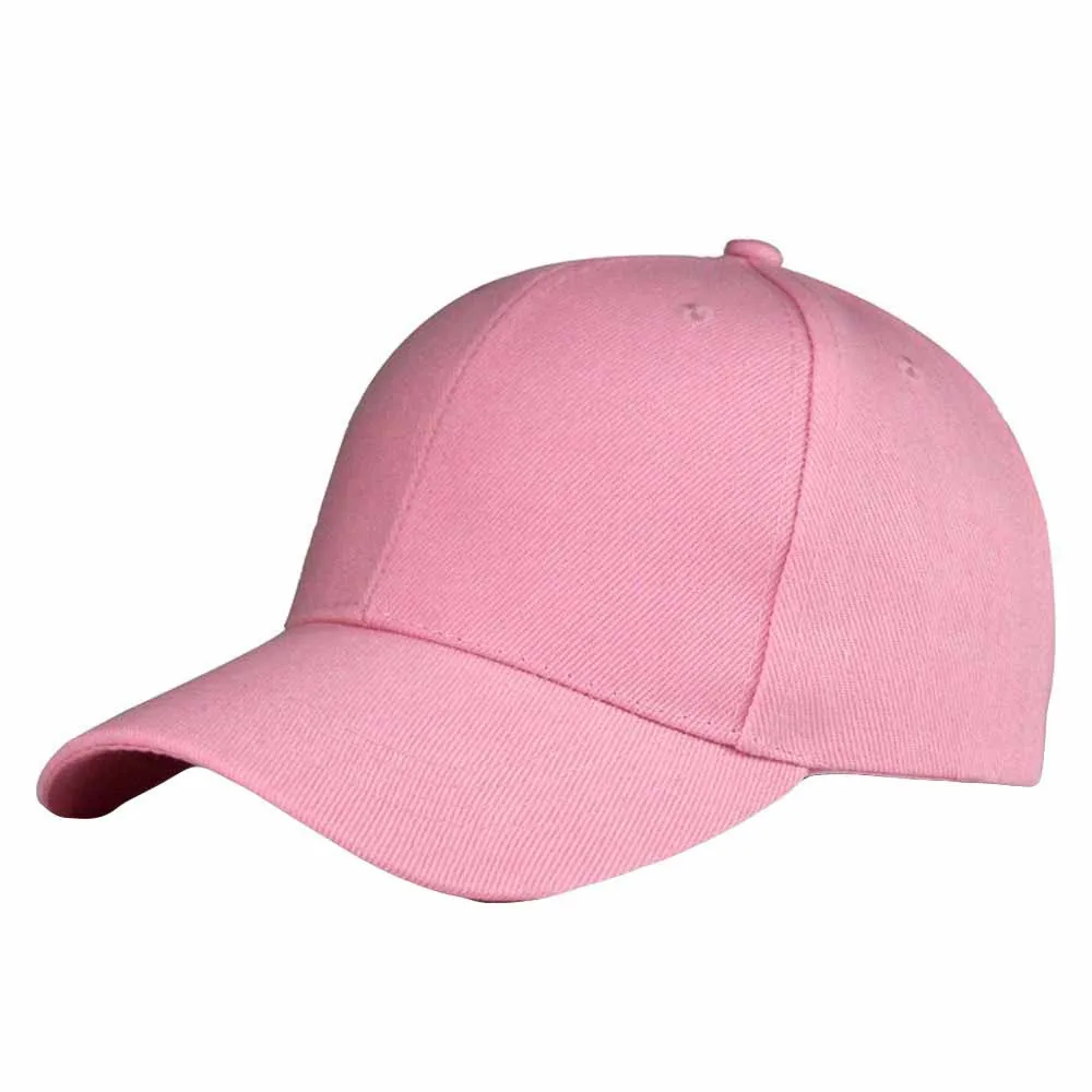 Модная кепка для женщин и мужчин, летняя хлопковая кепка с буквенным принтом, одноцветная бейсболка для взрослых, кепка для пар, Регулируемая Кепка - Цвет: Pink