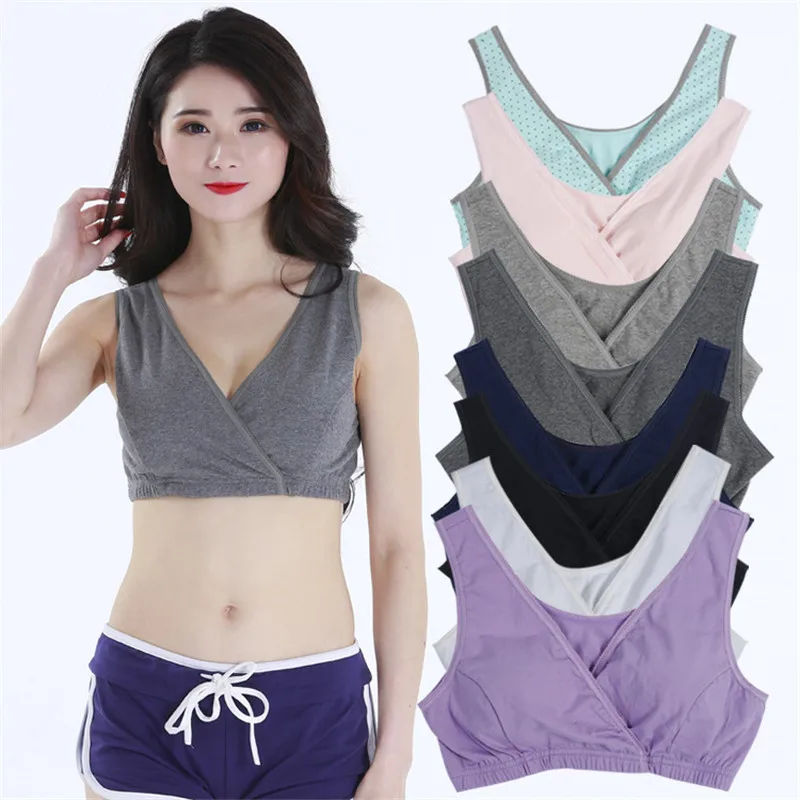 Maternity-Breastfeeding-Clothes-Cotton-Tank-Tops-Cotton-Vest-For-Pregnant-Nursing-Clothes-JB154