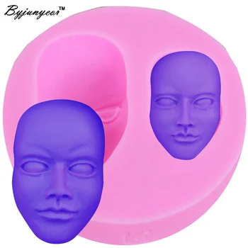 

Byjunyeor M111 Face Head UV Resin Silicone Mold Fondant Chocolate Candy Lollipop Crystal Epoxy Soft Clay Bake Tools