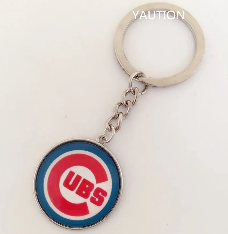 1Pcs baseball Chicago Cubs /Cabochon Glass Tibet Silver Chain Pendant