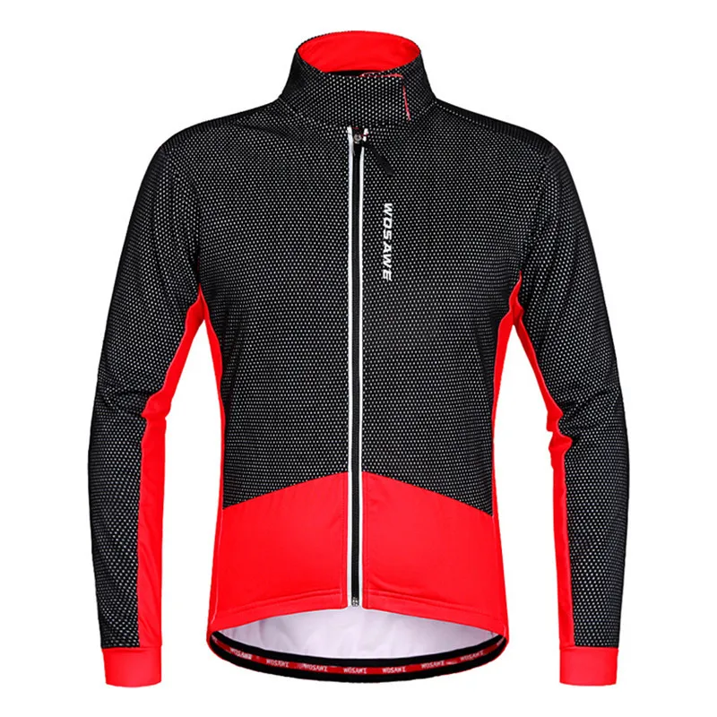 red cycling jacket
