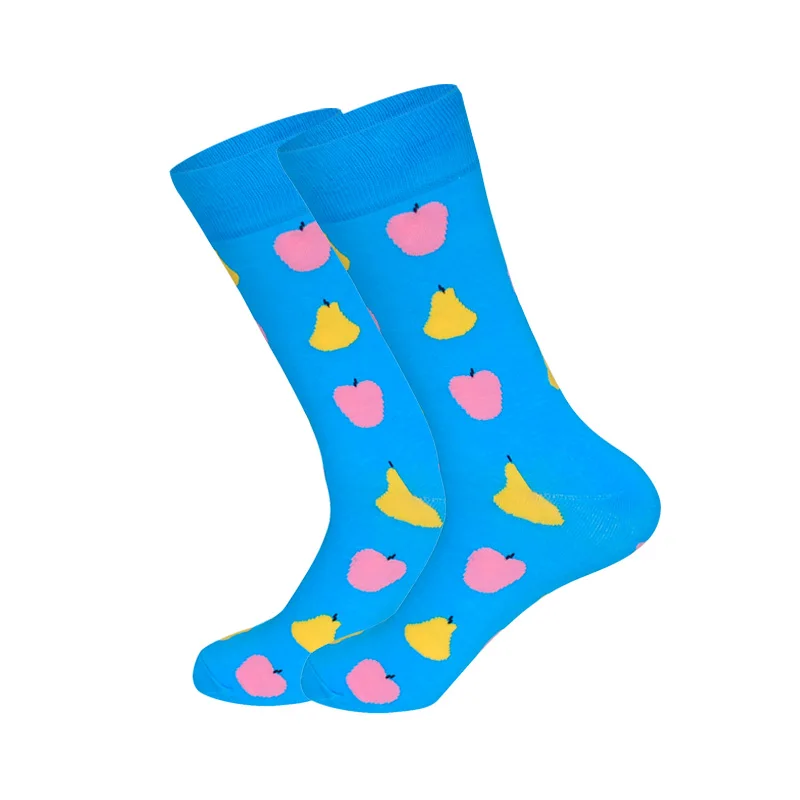 LIONZONE, фирменные дизайнерские счастливые носки, подарки для мужчин, фрукты, улыбающееся лицо, сумасшедшие животные, цветные носки унисекс - Цвет: skeleton