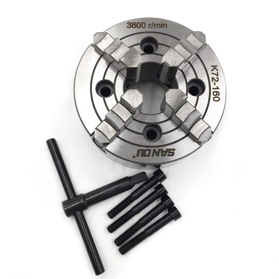 K72 160 160mm Lathe Chuck 4 Jaws Independent 6'' Four Jaw Chuck