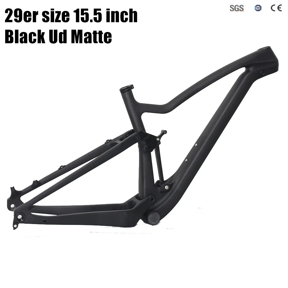 Полная подвеска углеродная 29er Boost горный велосипед fram китайская рама для горного велосипеда высокое качество 29er MTB - Цвет: Size 15.5 Black Matt