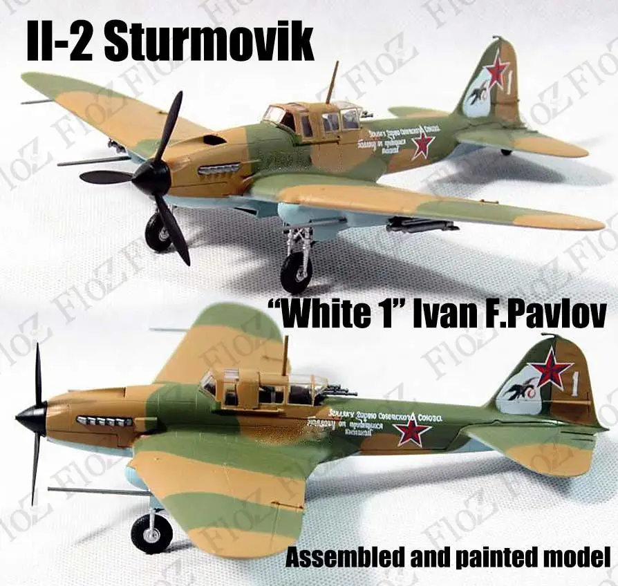 

Russia Il-2 Sturmovik aircraft white 1 Ivan Pavlov 1/72 plane finish Easy model