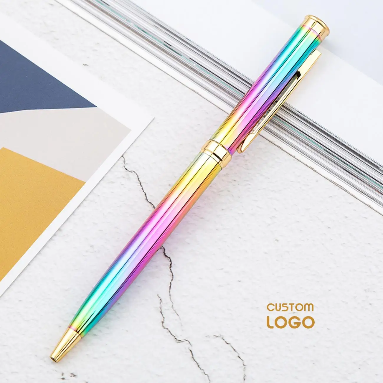 Ручка с логотипом на заказ, металлическая шариковая ручка 1,0 мм, персонализированная рекламная Шариковая ручка для сувенирной компании, бизнес-подарок