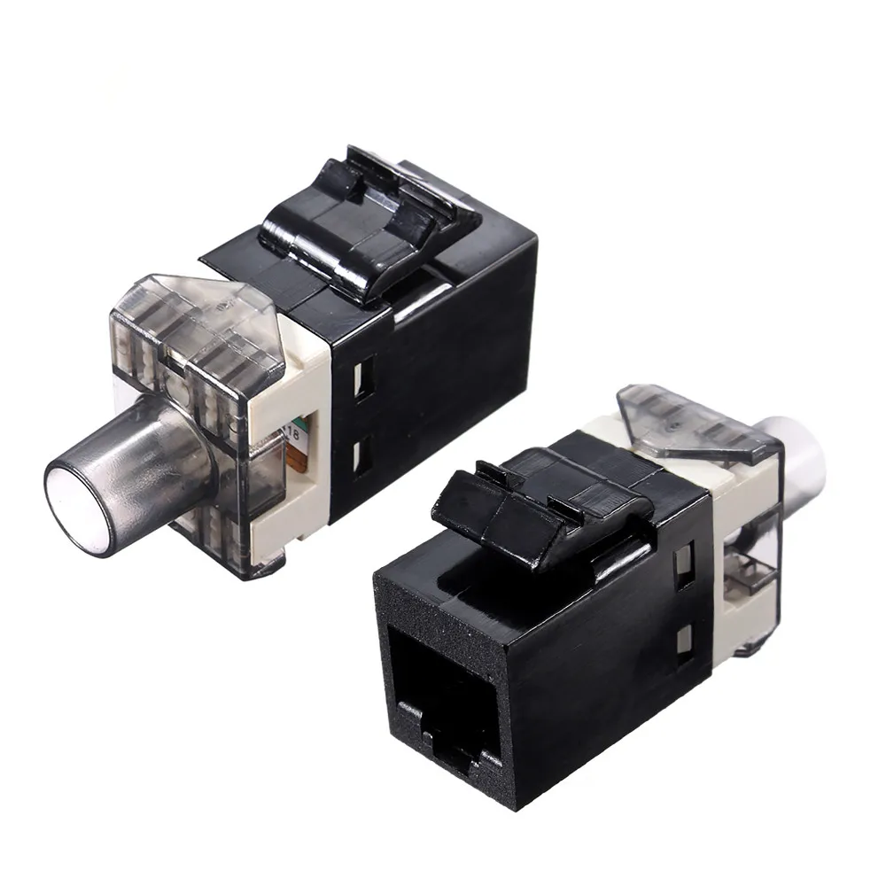 Сетевой модуль UTP Cat5e Cat6 RJ45 Кабель адаптер с золотым покрытием 180 градусов