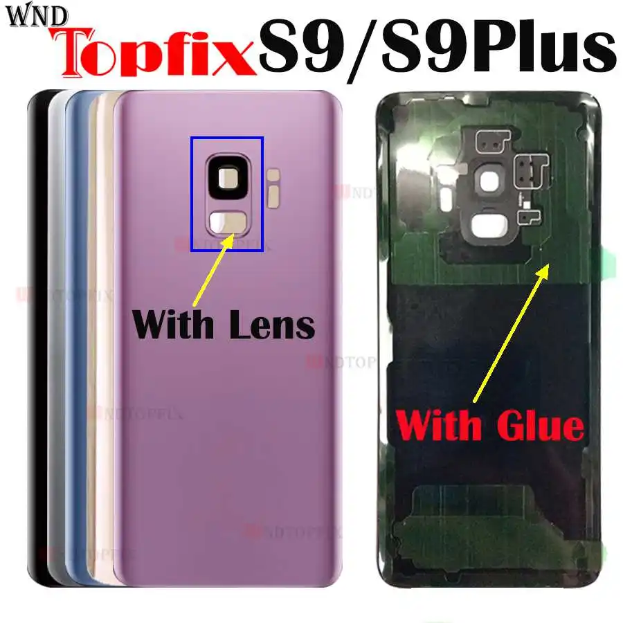For Samsung Galaxy S9 G960F Plus G928F Back Battery Cover Door Rear Glass Housing Case With Lens | Мобильные телефоны и