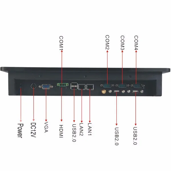 PPC-121C все в одном компьютере 12,1 дюйма Intel atom N2800 промышленная панель ПК с сенсорным экраном сопротивления 32 г SSD 2G Оперативная память