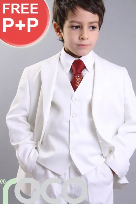Boys Ivory Suit Boys Holy Communion Suit First Communion Red Chalice