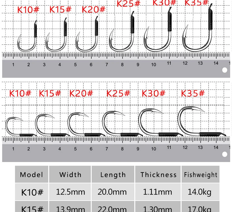 JOSBY, 5 шт., 12 шт., рыболовные крючки из высокоуглеродистой стали, углеродистая черная приманка, рыболовный крючок, набор, высокое качество, колючий K10 K15 K25 K30 K35
