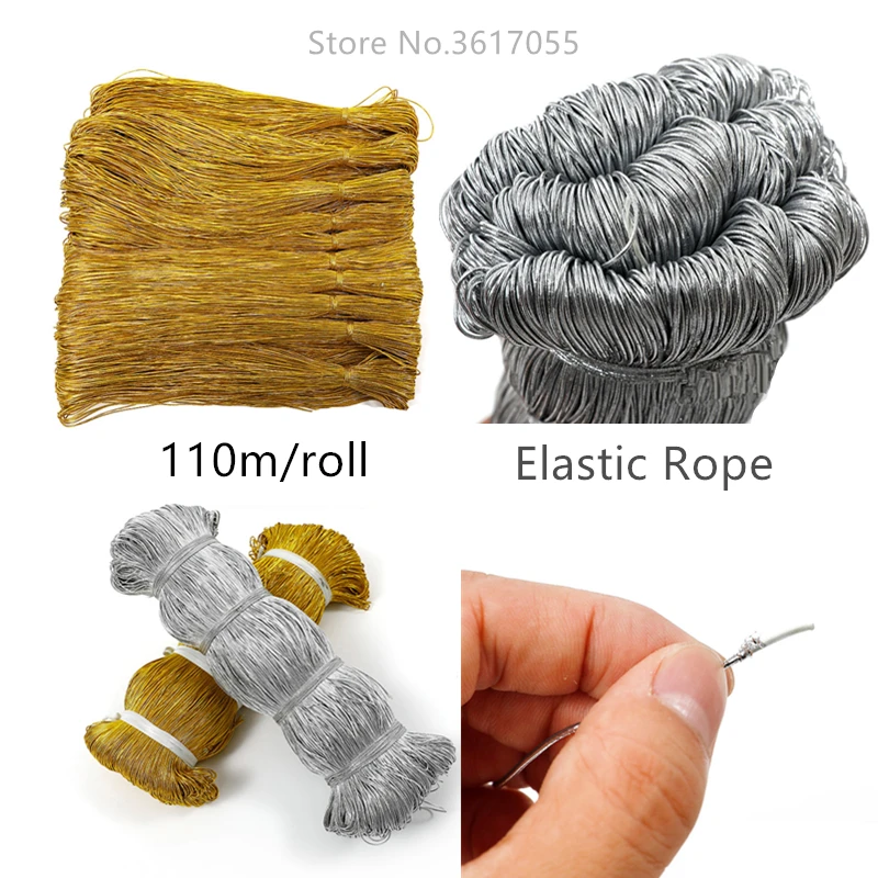 110meters High Quality Gold Elastic Rope Twine Ribbon Wedding Gift