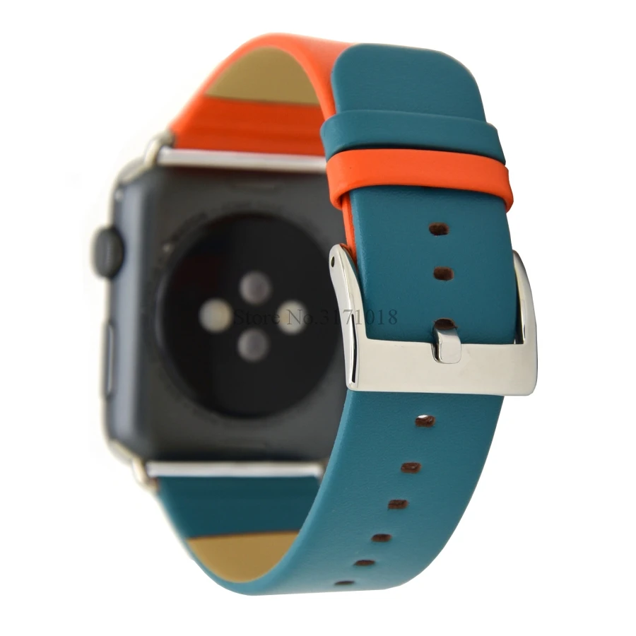 Двухцветная кожа ремешок для наручных часов Apple Watch, версии 3, 2, 1, 42 мм, 38 мм, версия наручные часы Замена ремешка браслет ремешок 38, 42 мм