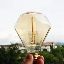 E27 база 40 Вт 220 В diamond Edison Винтаж Стиль Вольфрамовая проволока лампочки фестиваль Романтический ампулы декоративные огни