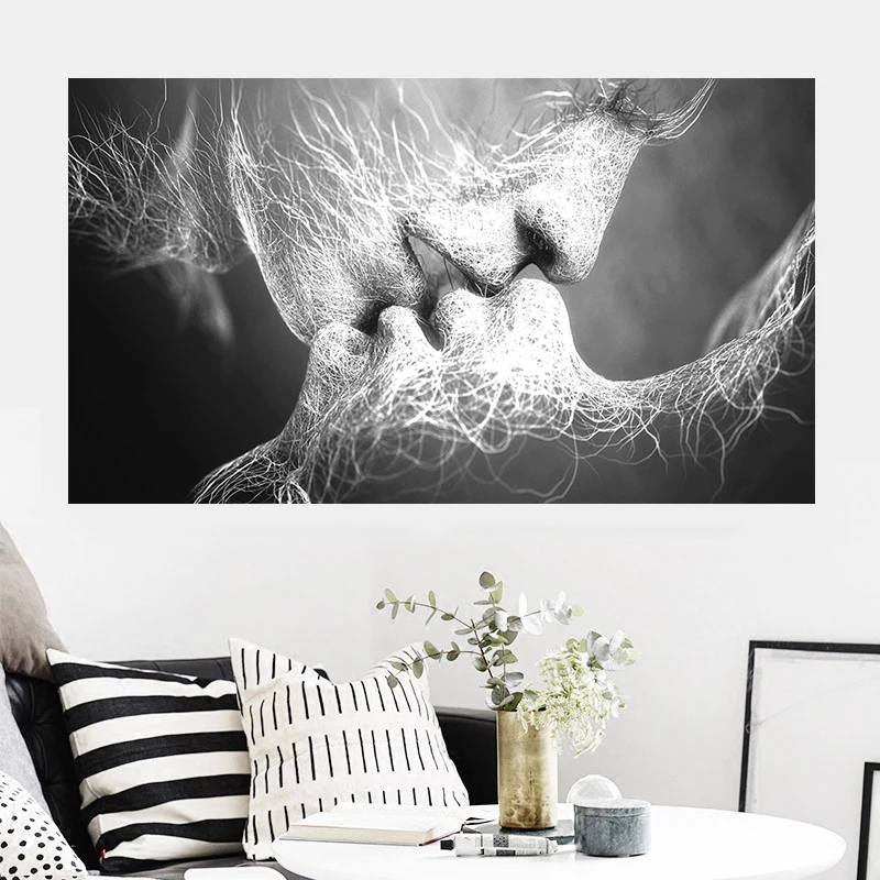 Kiss Art Painting Modern Abstract Home Wall Decoration Pictures Printed Canvas Posters and Prints Discount Cheap Living Room Art
