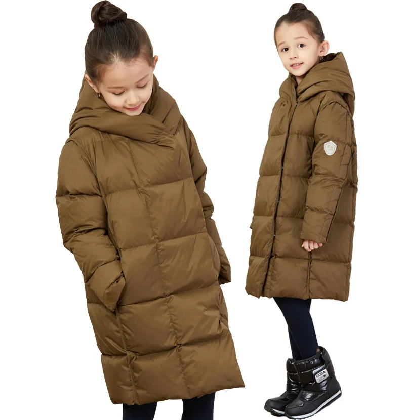 Детская зимняя куртка для девочек длинное пуховое пальто с капюшоном, парка детская школьная От 5 до 12 лет зимнее пальто для мальчиков-подростков в России