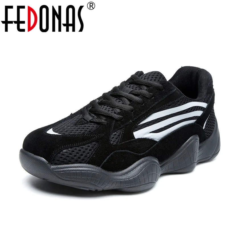 

FEDONAS 2019 New Women Sneakers Fashion Platforms Genuine Leather Shoes Woman Sexy Lace Up Sport Shoes Ladies Casual Shoes Flats