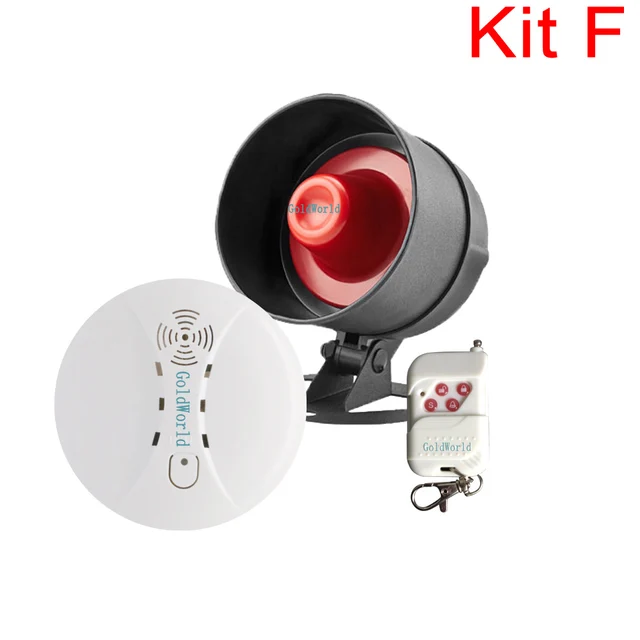 Wireless Smoke Sensor Alarm Siren Speaker Loudly Sound Alarm System