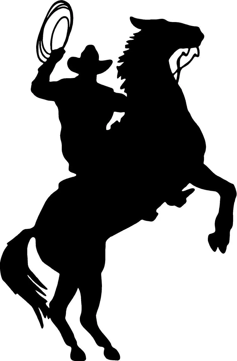 

COWBOY HORSE RIDER WESTERN WALL DECAL HOME DECOR SILHOUETTE LARGE 20" X 13"Romoveable Pvc sticker Home decoration