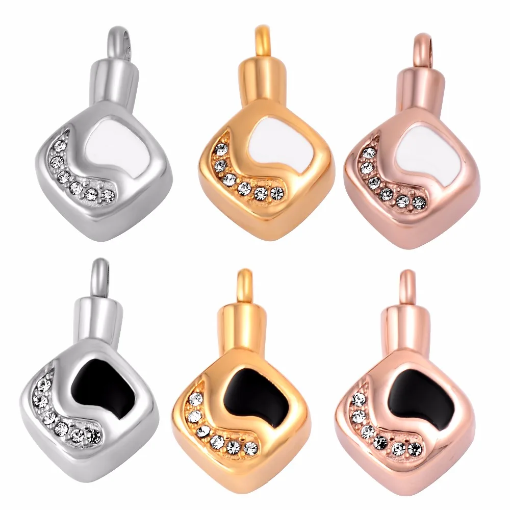 IJD9680 Square Shape Memorial Urn Jewelry To Hold Ashes 316L Stainless