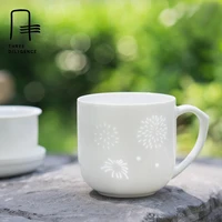 Handmade Mug Creative coffee Mug Jingdezhen Ceramic Coffee Milk Office cup Linglong porcelain rice-pattern