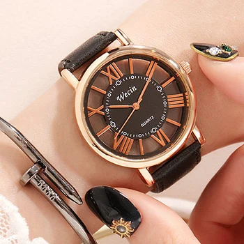

2019 New Arrived Watch Fashion Hollow Out Skeleton Dial Quartz Watches Men Leather Watch Hombre Hour saati masculine relojes