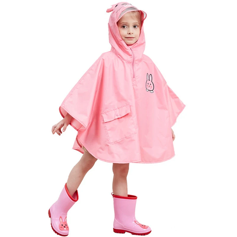

Stereo Boy Baby Split Child Raincoat Girls Light Hooded Child Cloak Poncho