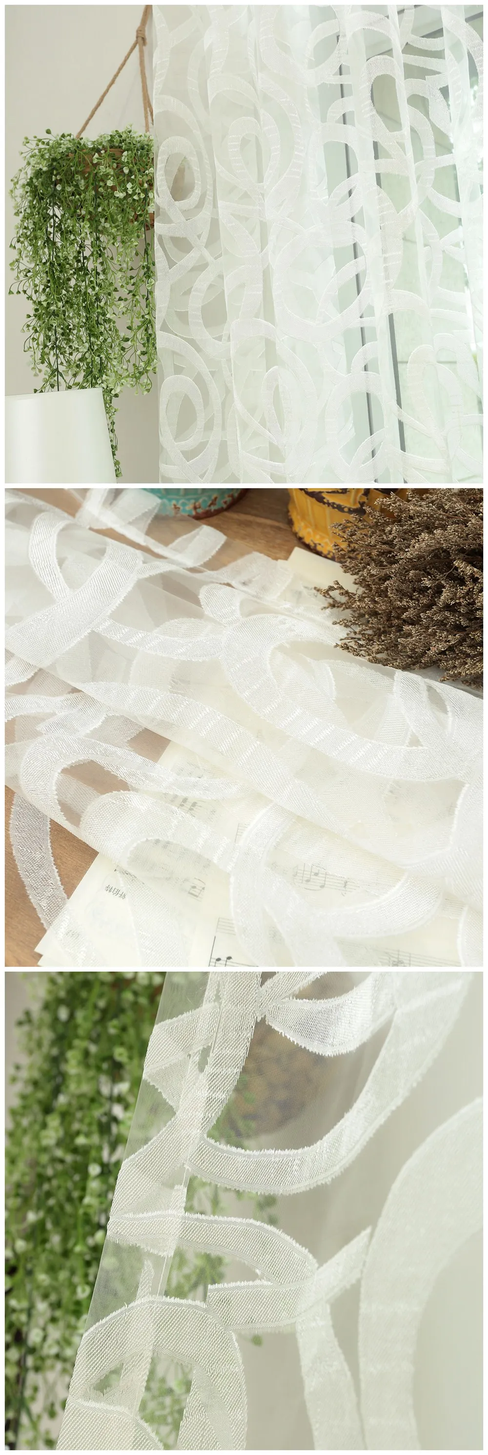 LOZUJOJU прозрачный тюль капли Белый Шторы в полоску жаккард цветочный дизайн пастырской тянуть плиссированные ленты ткань спальня окна