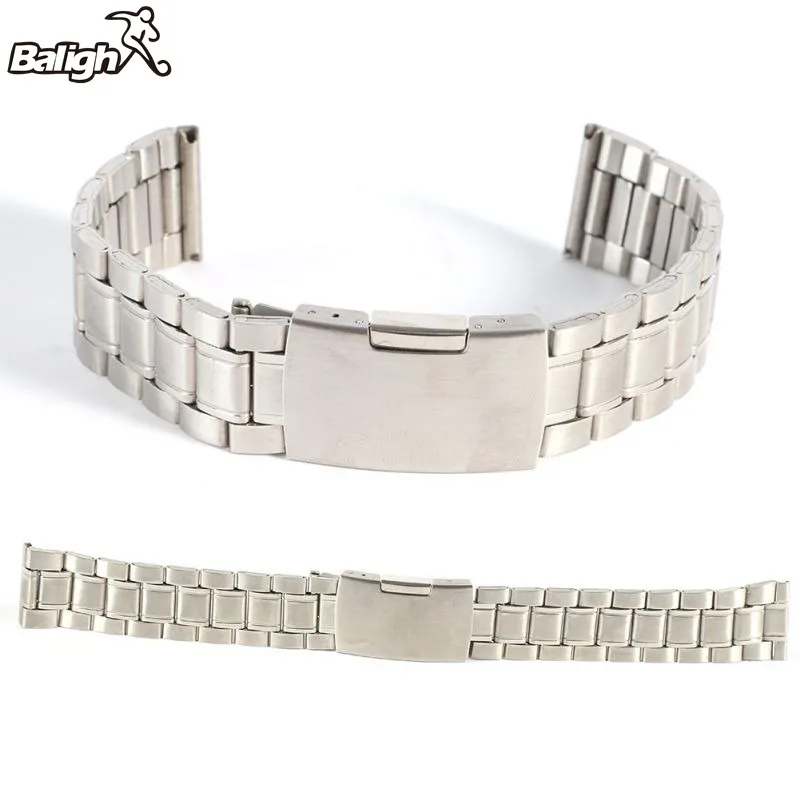 Горячая Досуг Ремешки для наручных часов из нержавеющей стали унисекс ремешок для часов прямые защелки Браслет 18 мм 20 мм 22 мм