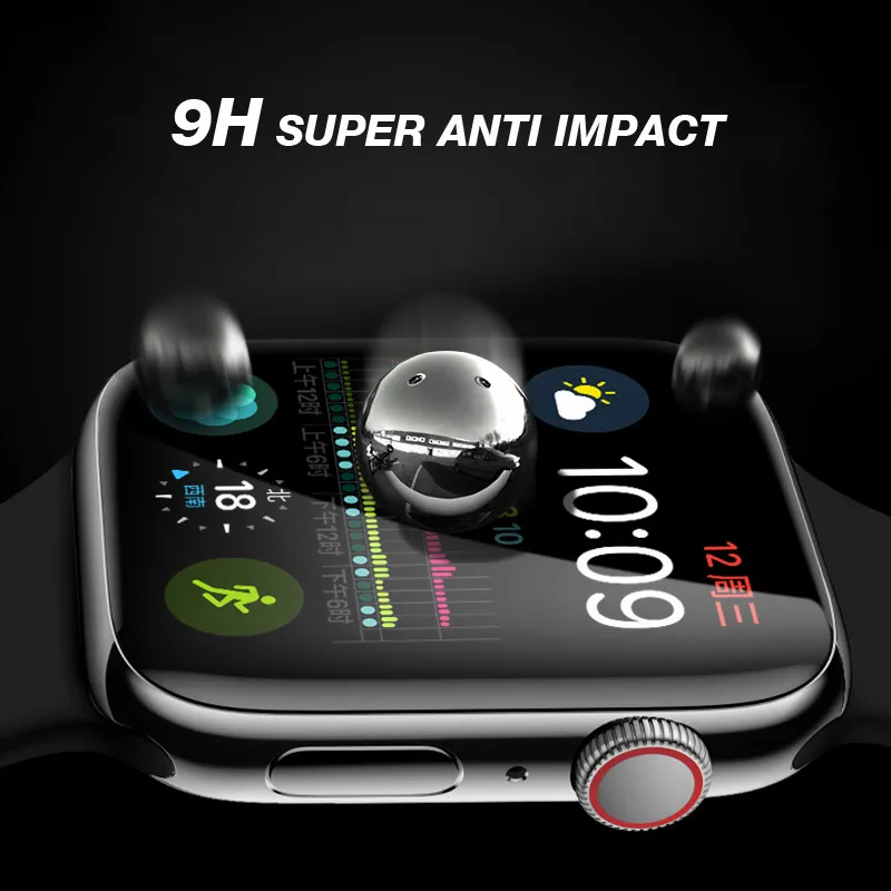 Защитное стекло Akcoo закаленное УФ для Apple watch series 4 полное покрытие пленка 1 2 3 5 38 40 42