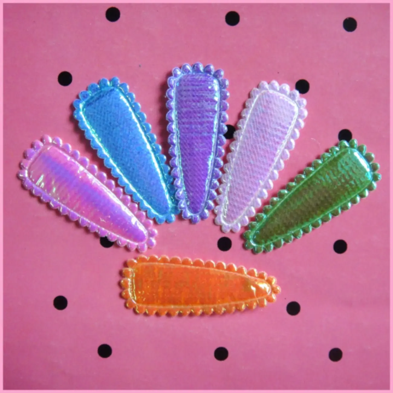

free ship mix color 60pcs/lot 3.6cm shiny Padded Hair Bow Cover Appliques/Trims