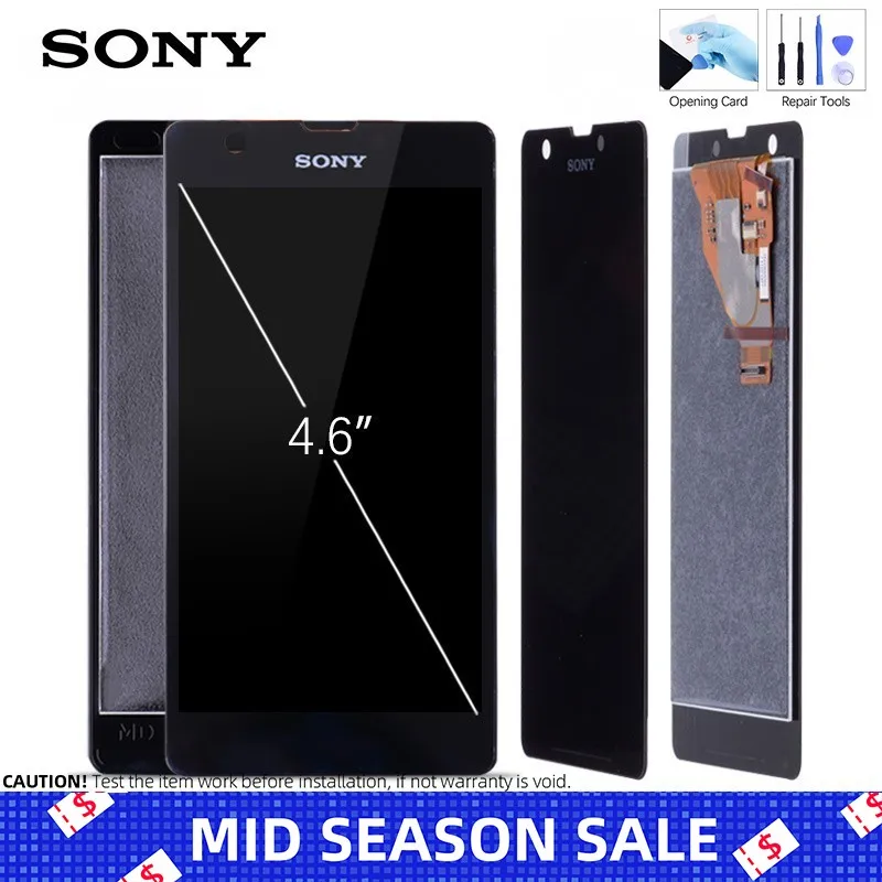 

Original 4.6'' Display For SONY Xperia ZR Display Touch Screen Digitizer Assembly Replacement ZR M36h C5502 C5503 LCD
